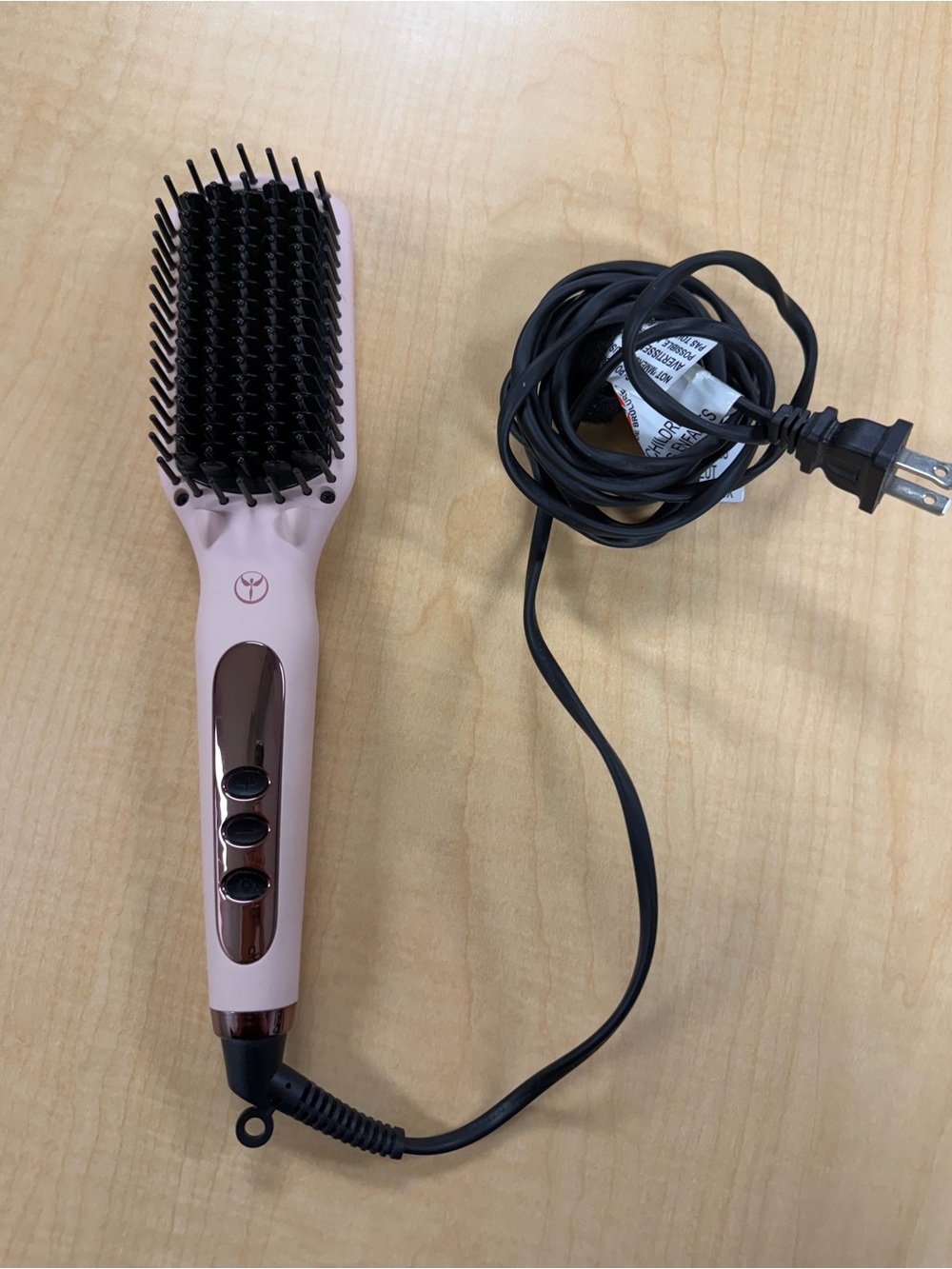 L’ange Ceramic Heated Straightening Brush - Pink
